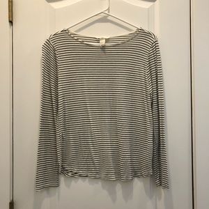 H&M Black and white striped long sleeve